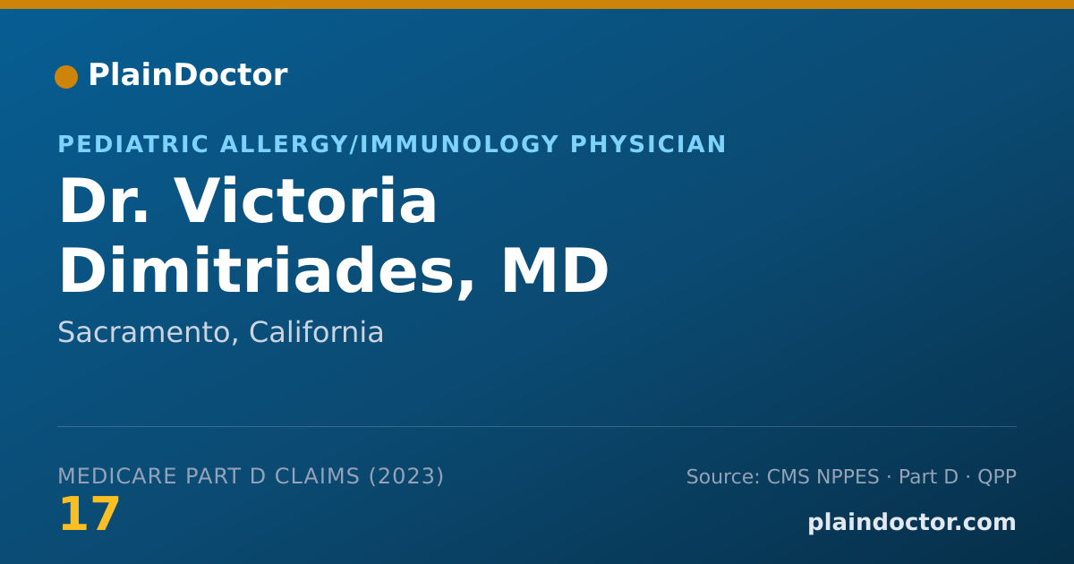 Shareable card for Victoria Dimitriades, MD - Pediatric Allergy/Immunology Physician, Sacramento, CA