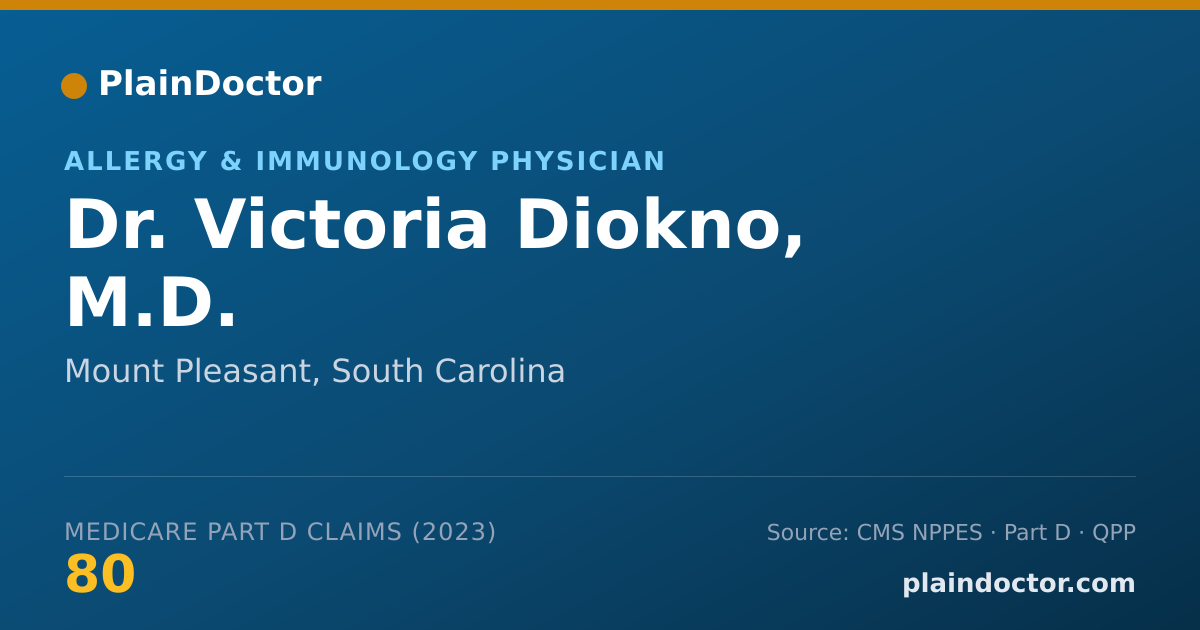Shareable card for Victoria Diokno, M.D. - Allergy & Immunology Physician, Mount Pleasant, SC