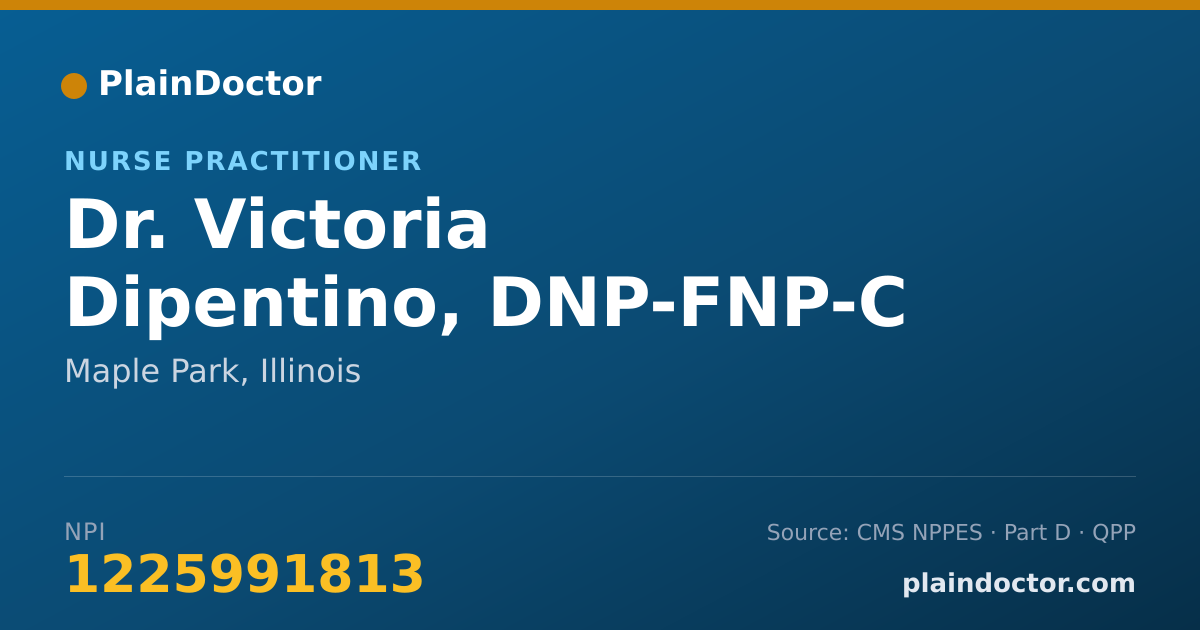 Shareable card for Victoria Dipentino, DNP-FNP-C - Nurse Practitioner, Maple Park, IL