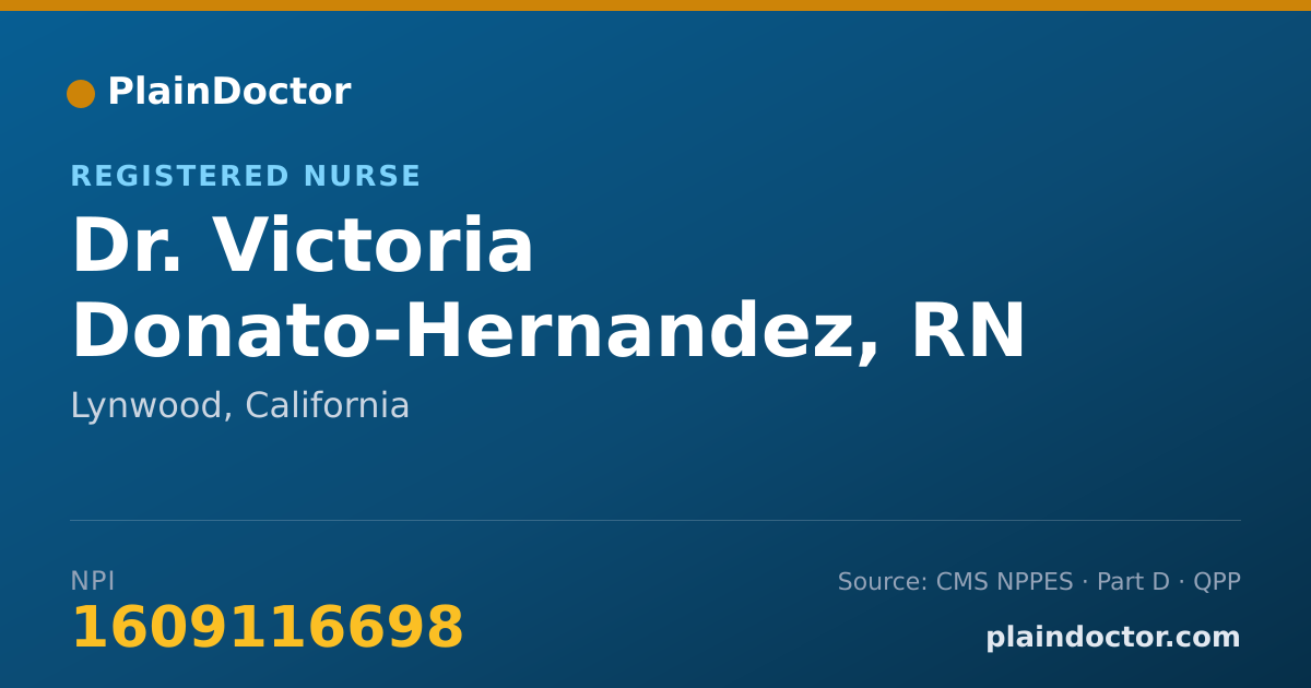 Shareable card for Victoria Donato-Hernandez, RN - Registered Nurse, Lynwood, CA