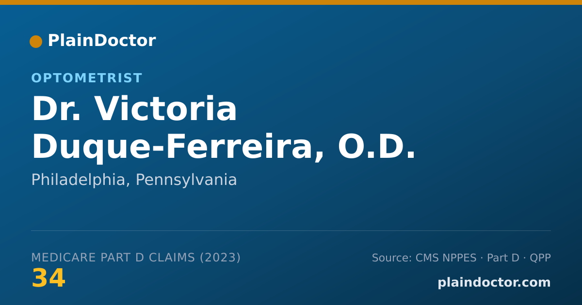 Shareable card for Victoria Duque-Ferreira, O.D. - Optometrist, Philadelphia, PA