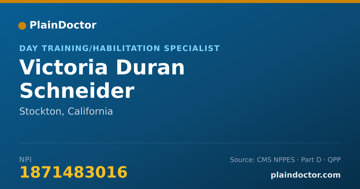 Shareable card for Victoria Duran Schneider - Day Training/Habilitation Specialist, Stockton, CA