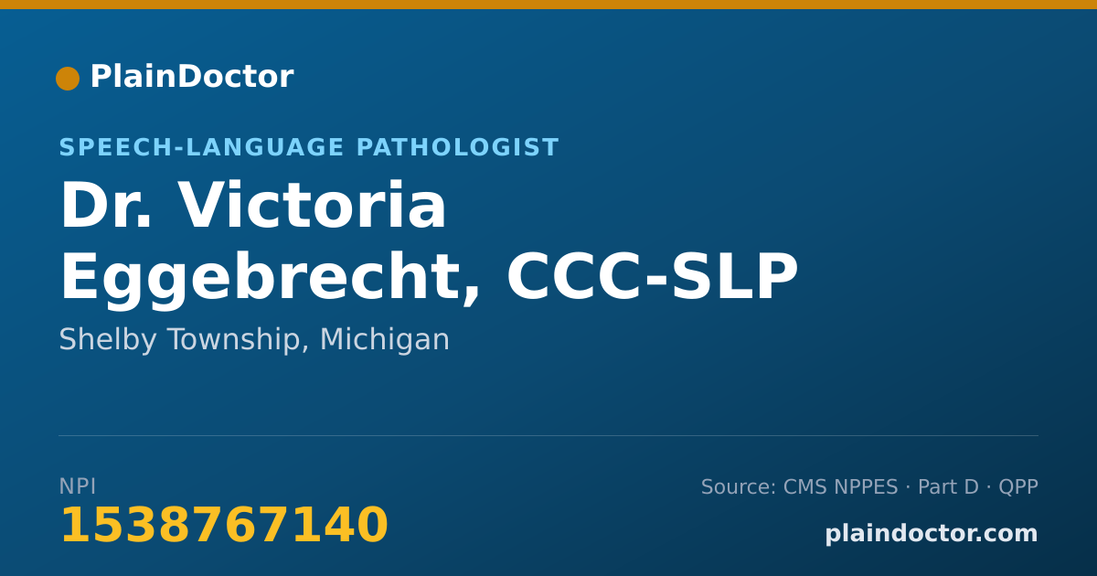 Shareable card for Victoria Eggebrecht, CCC-SLP - Speech-Language Pathologist, Shelby Township, MI