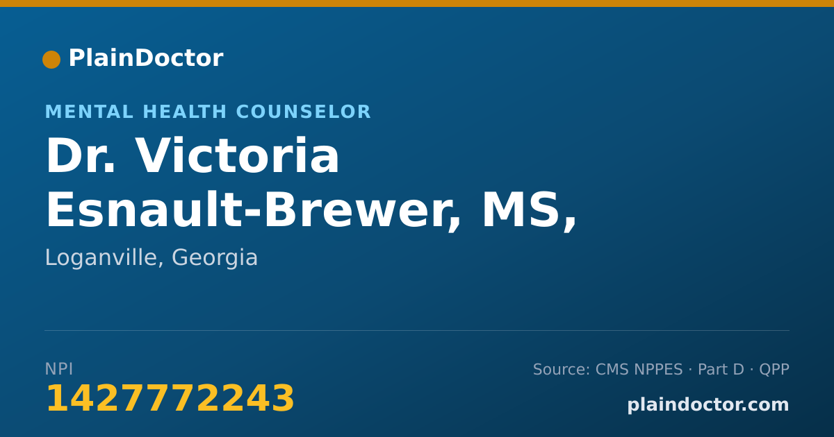 Shareable card for Victoria Esnault-Brewer, MS, LPC - Mental Health Counselor, Loganville, GA