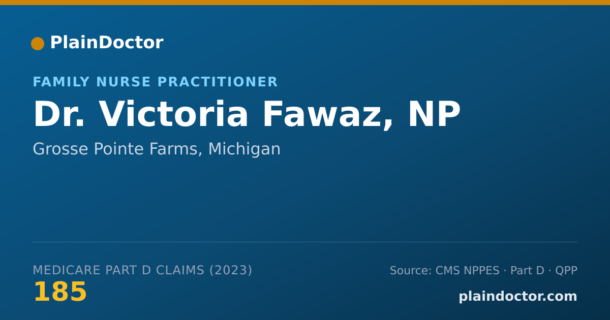 Shareable card for Victoria Fawaz, NP - Family Nurse Practitioner, Grosse Pointe Farms, MI