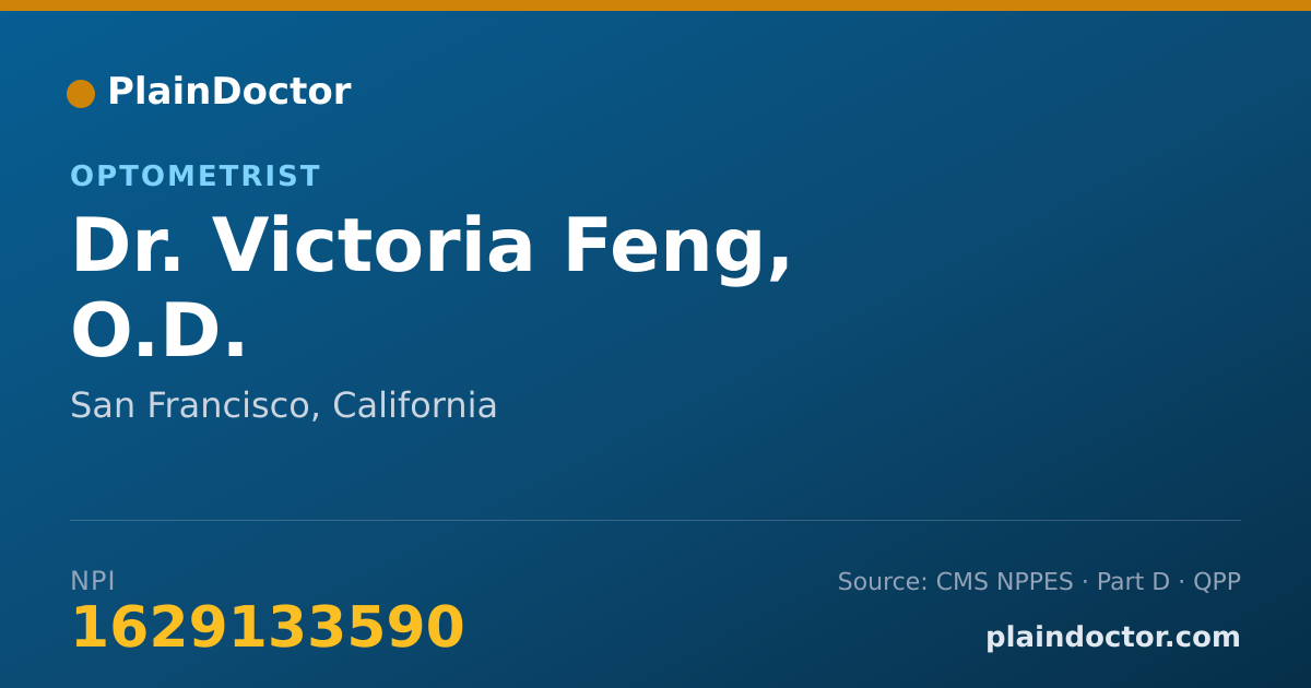 Shareable card for Victoria Feng, O.D. - Optometrist, San Francisco, CA
