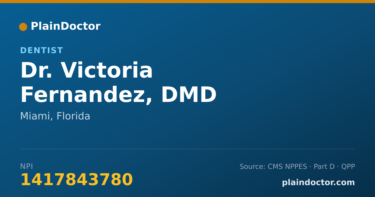 Shareable card for Victoria Fernandez, DMD - Dentist, Miami, FL