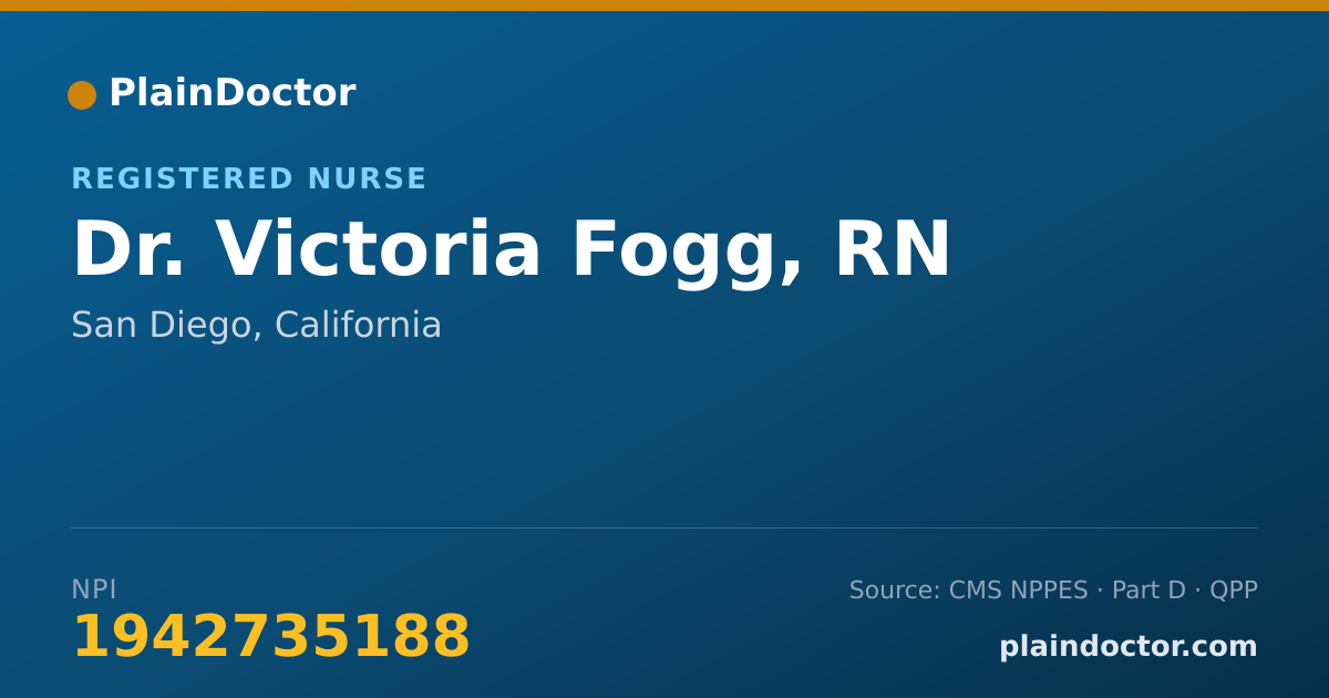 Shareable card for Victoria Fogg, RN - Registered Nurse, San Diego, CA