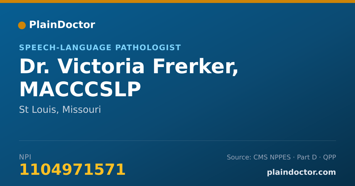 Shareable card for Victoria Frerker, MACCCSLP - Speech-Language Pathologist, St Louis, MO