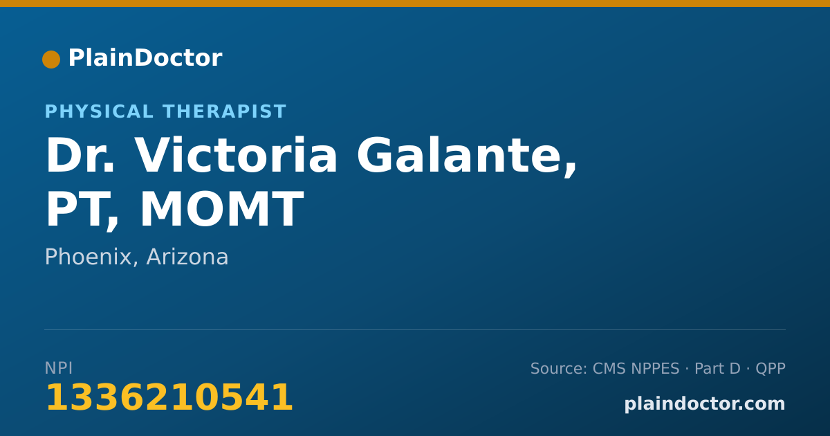 Shareable card for Victoria Galante, PT, MOMT - Physical Therapist, Phoenix, AZ