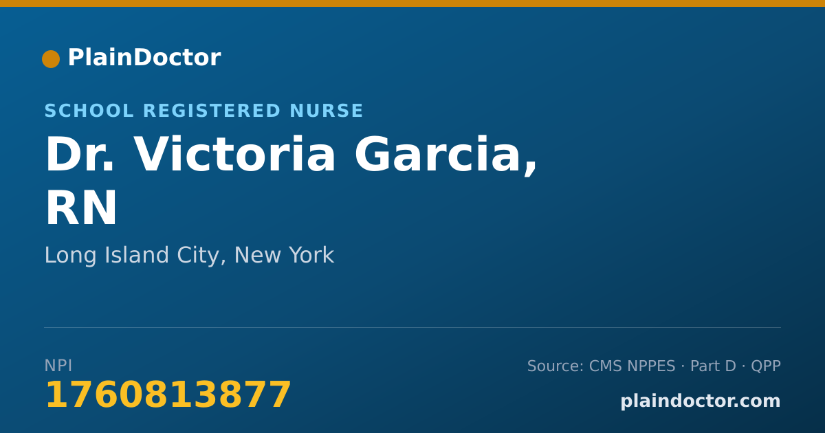 Shareable card for Victoria Garcia, RN - School Registered Nurse, Long Island City, NY