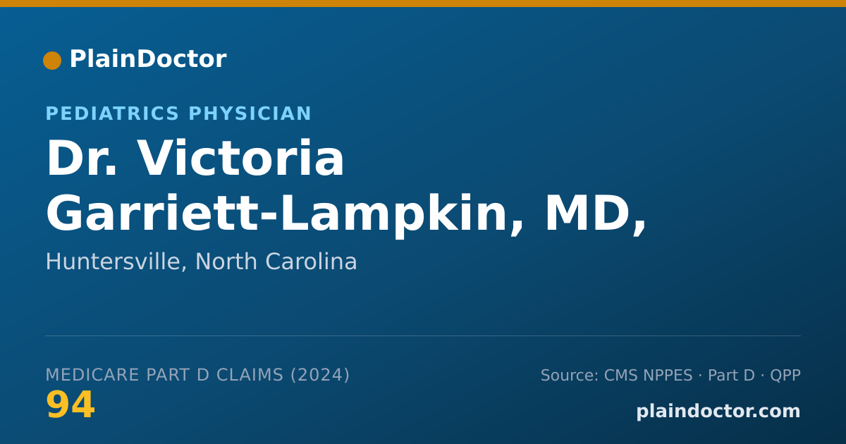 Shareable card for Victoria Garriett-Lampkin, MD, MPH - Pediatrics Physician, Huntersville, NC
