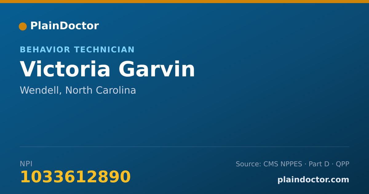 Shareable card for Victoria Garvin - Behavior Technician, Wendell, NC
