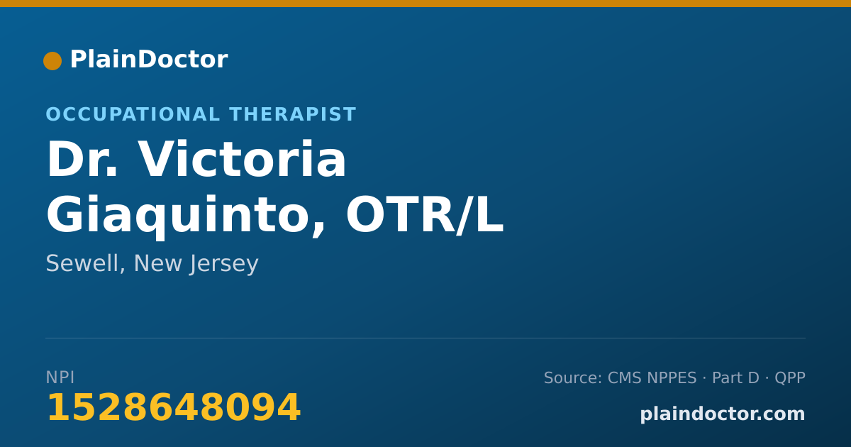 Shareable card for Victoria Giaquinto, OTR/L - Occupational Therapist, Sewell, NJ