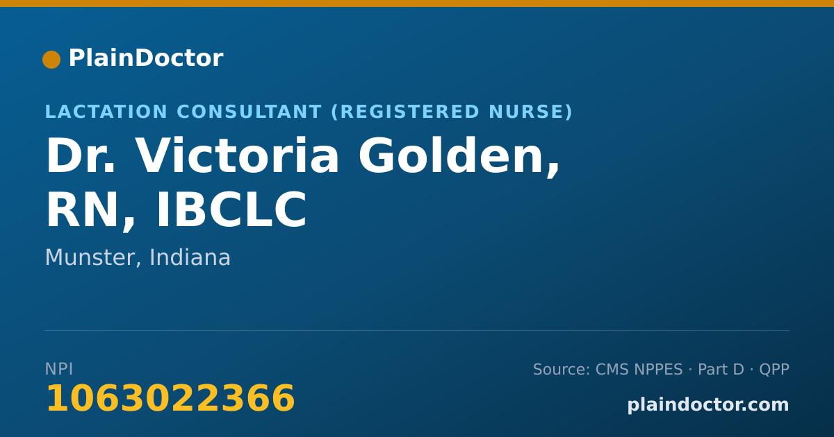 Shareable card for Victoria Golden, RN, IBCLC - Lactation Consultant (Registered Nurse), Munster, IN