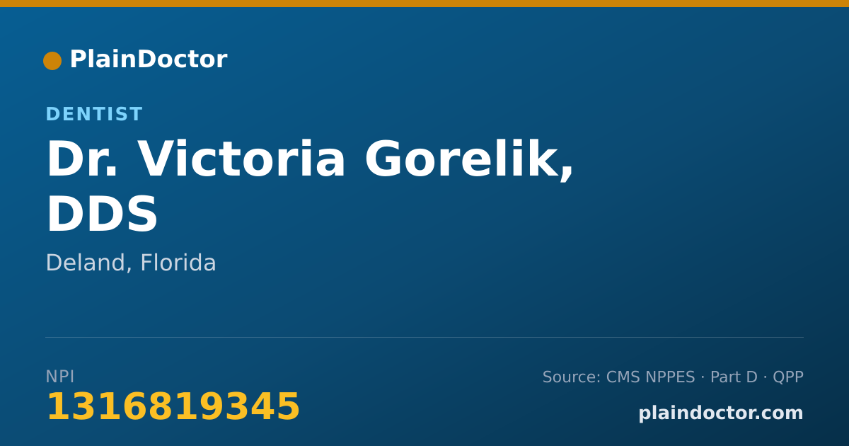 Shareable card for Victoria Gorelik, DDS - Dentist, Deland, FL