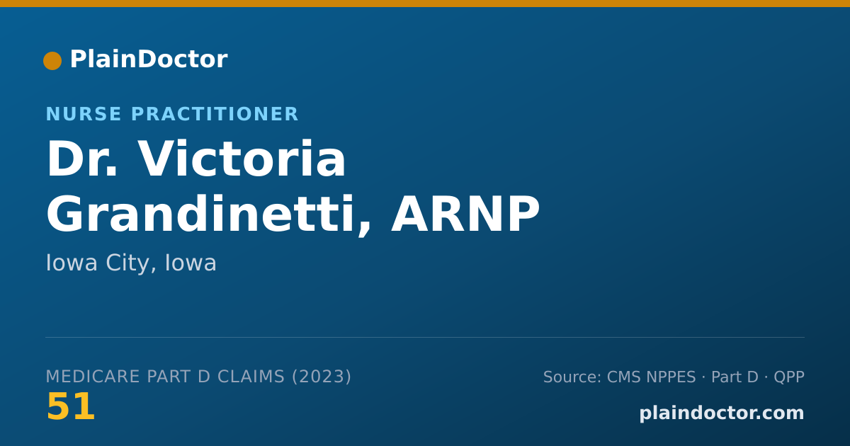 Shareable card for Victoria Grandinetti, ARNP - Nurse Practitioner, Iowa City, IA