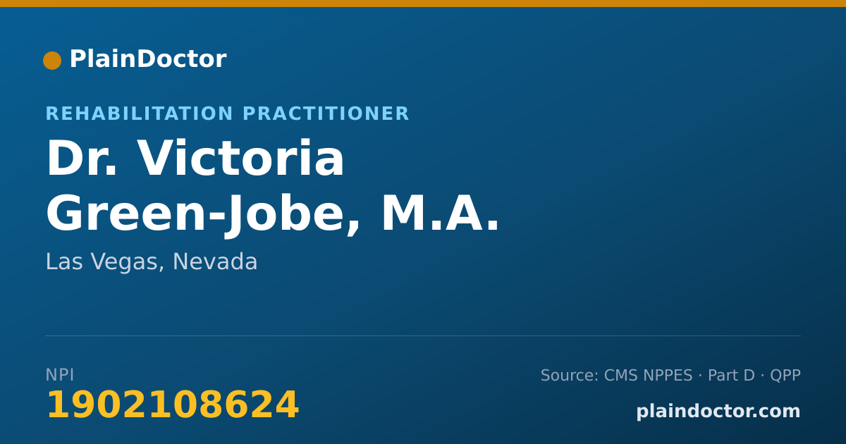 Shareable card for Victoria Green-Jobe, M.A. - Rehabilitation Practitioner, Las Vegas, NV