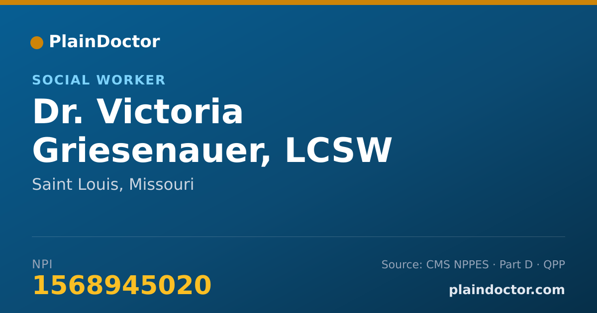 Shareable card for Victoria Griesenauer, LCSW - Social Worker, Saint Louis, MO