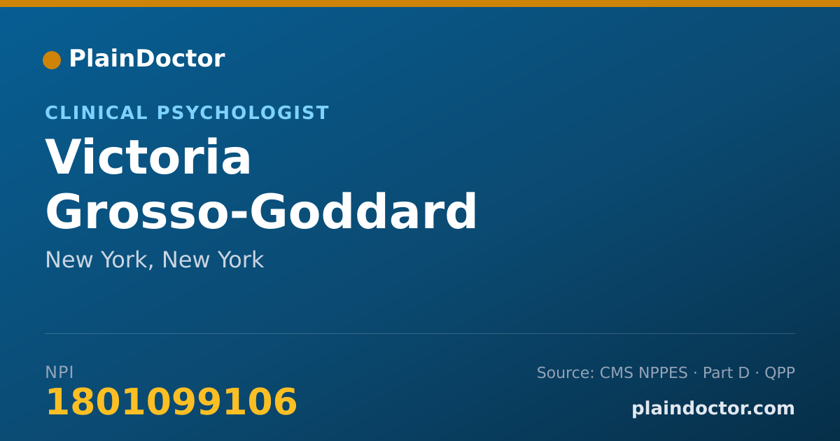 Shareable card for Victoria Grosso-Goddard - Clinical Psychologist, New York, NY