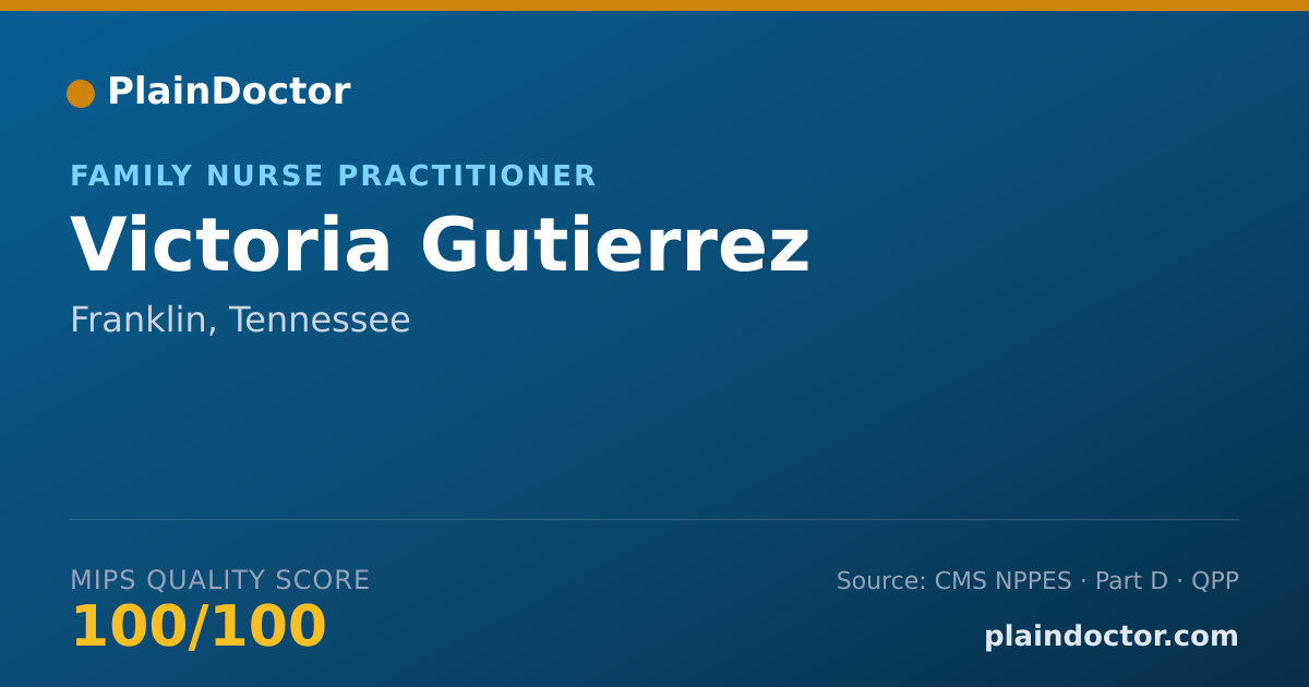 Shareable card for Victoria Gutierrez - Family Nurse Practitioner, Franklin, TN