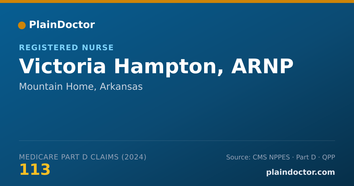 Shareable card for Victoria Hampton, ARNP - Registered Nurse, Mountain Home, AR