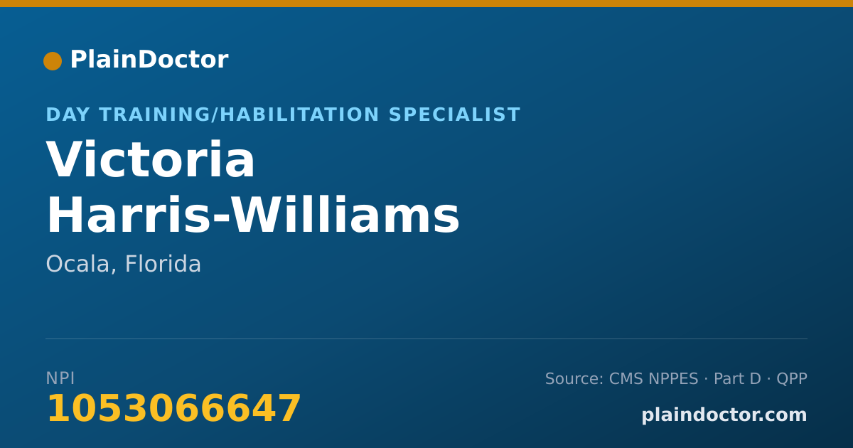 Shareable card for Victoria Harris-Williams - Day Training/Habilitation Specialist, Ocala, FL