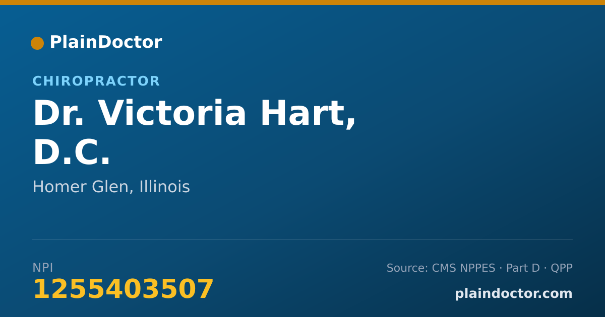 Shareable card for Victoria Hart, D.C. - Chiropractor, Homer Glen, IL