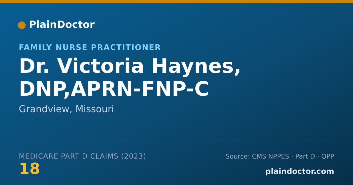 Shareable card for Victoria Haynes, DNP,APRN-FNP-C - Family Nurse Practitioner, Grandview, MO