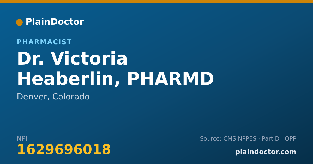 Shareable card for Victoria Heaberlin, PHARMD - Pharmacist, Denver, CO