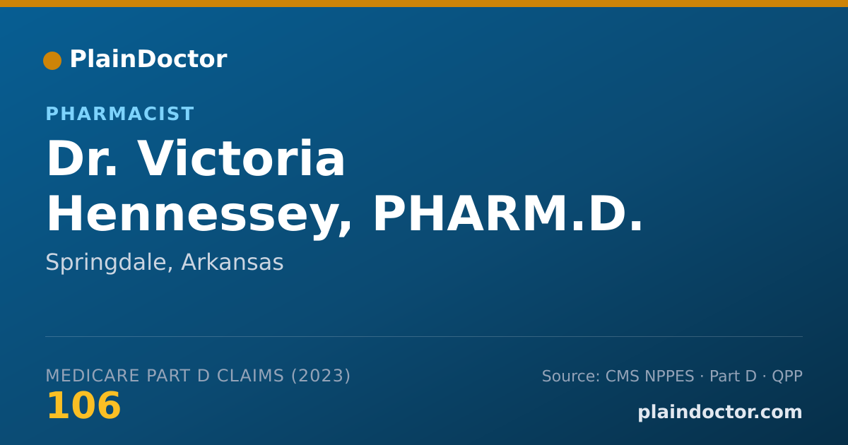 Shareable card for Victoria Hennessey, PHARM.D. - Pharmacist, Springdale, AR