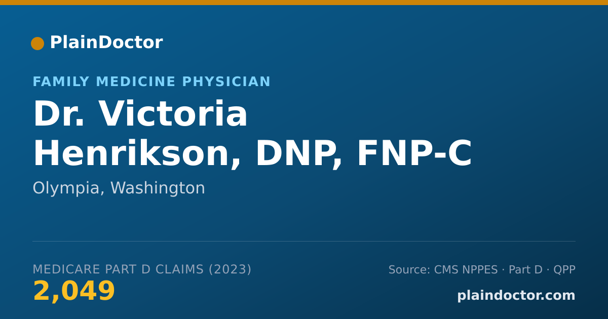 Shareable card for Victoria Henrikson, DNP, FNP-C - Family Medicine Physician, Olympia, WA