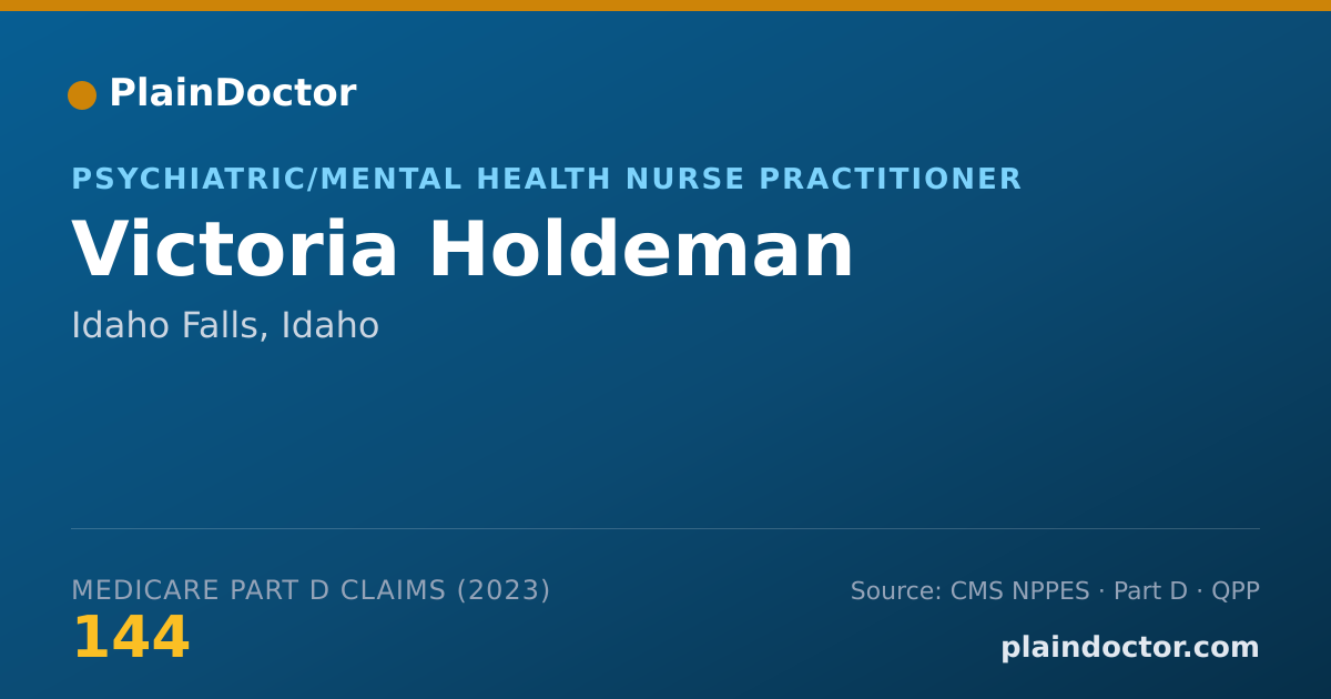 Shareable card for Victoria Holdeman - Psychiatric/Mental Health Nurse Practitioner, Idaho Falls, ID