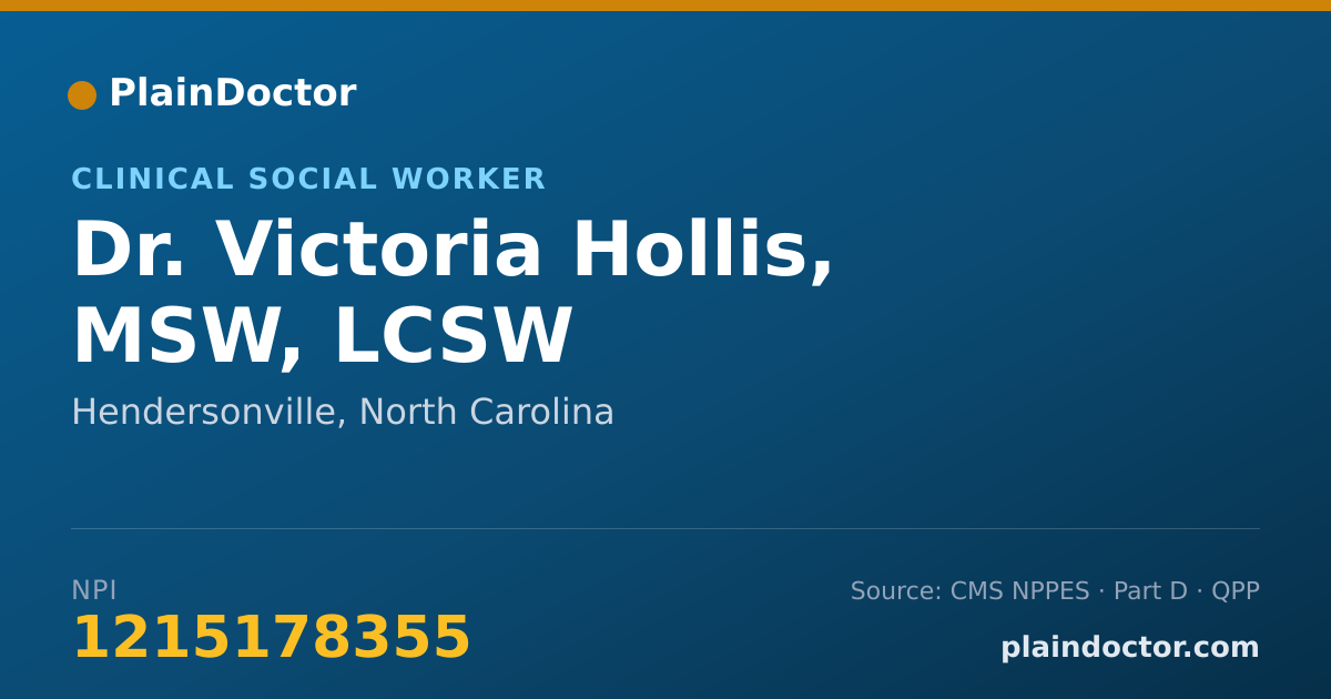 Shareable card for Victoria Hollis, MSW, LCSW - Clinical Social Worker, Hendersonville, NC
