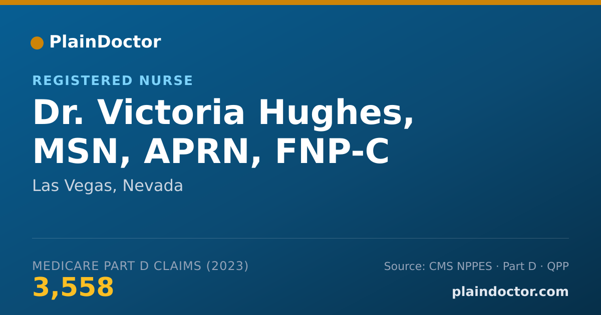 Shareable card for Victoria Hughes, MSN, APRN, FNP-C - Registered Nurse, Las Vegas, NV