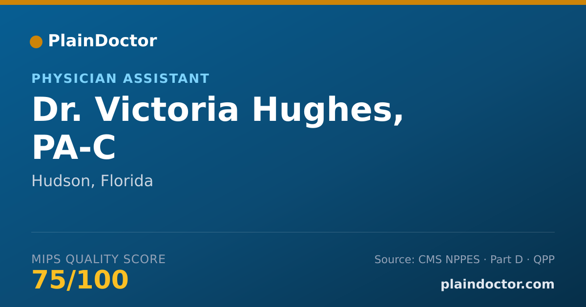 Shareable card for Victoria Hughes, PA-C - Physician Assistant, Hudson, FL