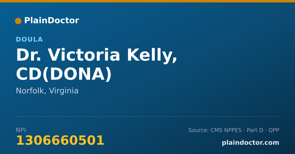 Shareable card for Victoria Kelly, CD(DONA) - Doula, Norfolk, VA