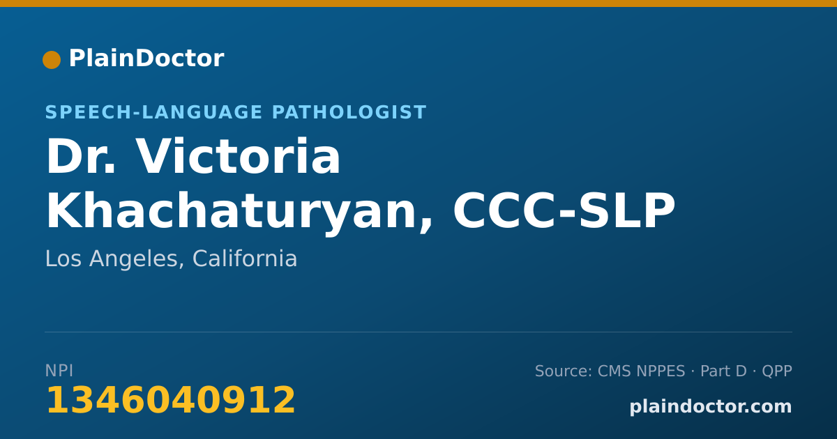 Shareable card for Victoria Khachaturyan, CCC-SLP - Speech-Language Pathologist, Los Angeles, CA