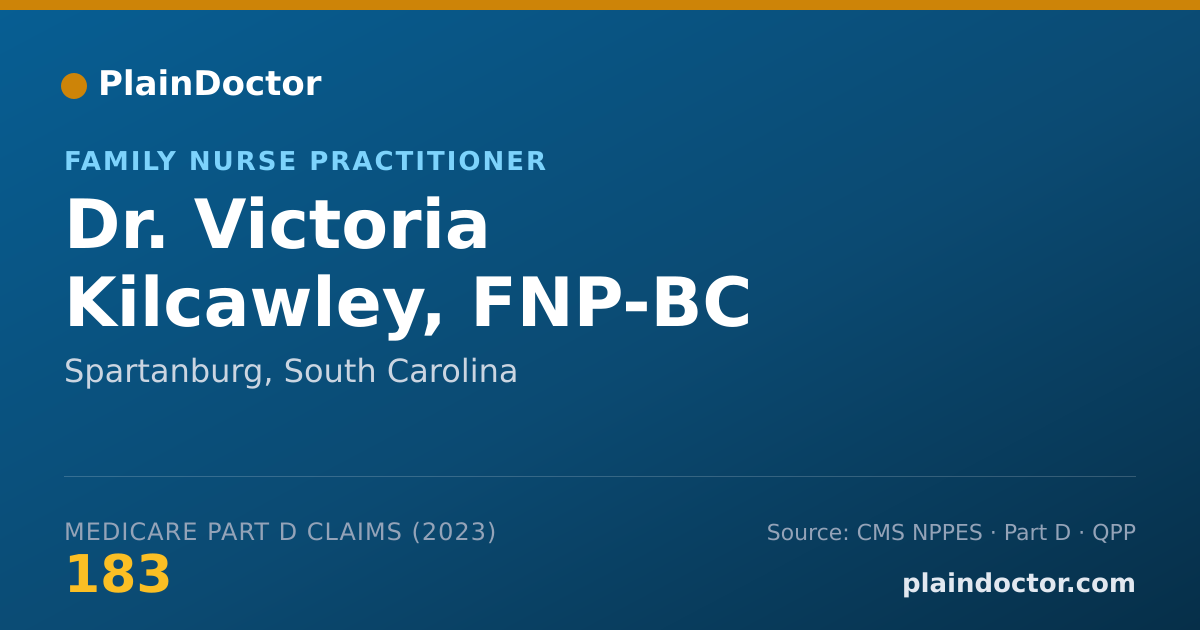 Shareable card for Victoria Kilcawley, FNP-BC - Family Nurse Practitioner, Spartanburg, SC
