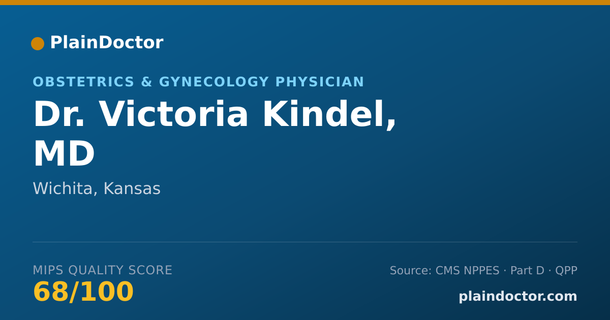 Shareable card for Victoria Kindel, MD - Obstetrics & Gynecology Physician, Wichita, KS