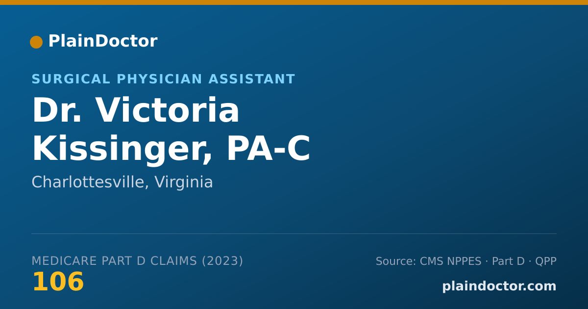 Shareable card for Victoria Kissinger, PA-C - Surgical Physician Assistant, Charlottesville, VA
