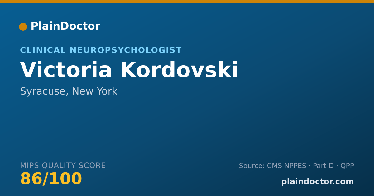 Shareable card for Victoria Kordovski - Clinical Neuropsychologist, Syracuse, NY
