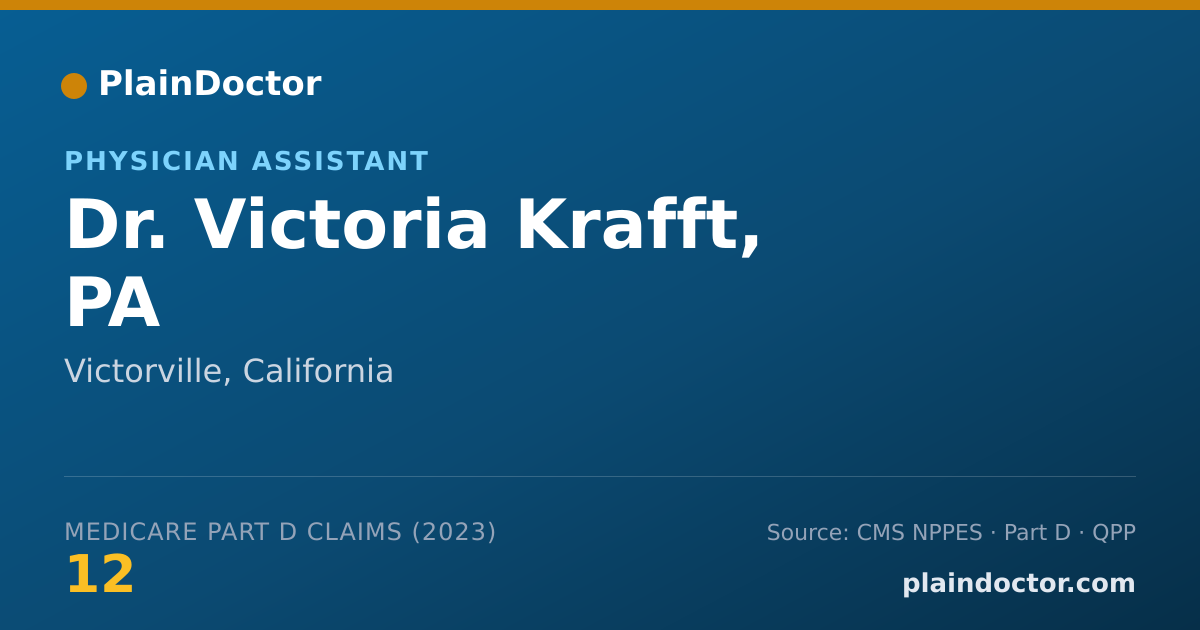Shareable card for Victoria Krafft, PA - Physician Assistant, Victorville, CA