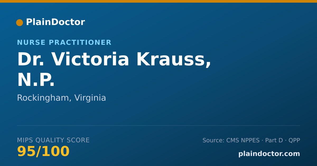 Shareable card for Victoria Krauss, N.P. - Nurse Practitioner, Rockingham, VA