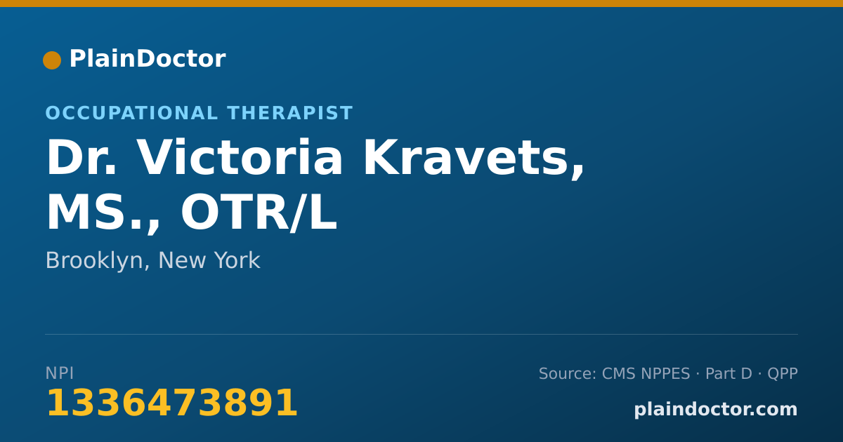 Shareable card for Victoria Kravets, MS., OTR/L - Occupational Therapist, Brooklyn, NY