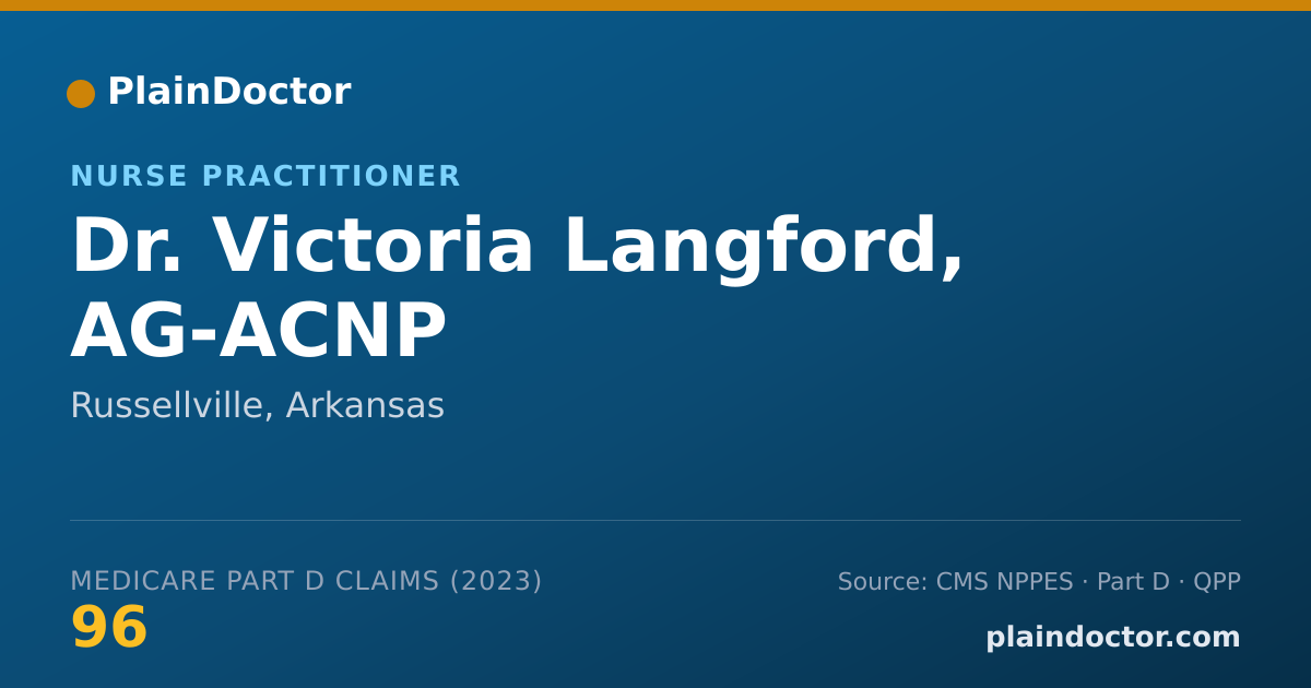 Shareable card for Victoria Langford, AG-ACNP - Nurse Practitioner, Russellville, AR
