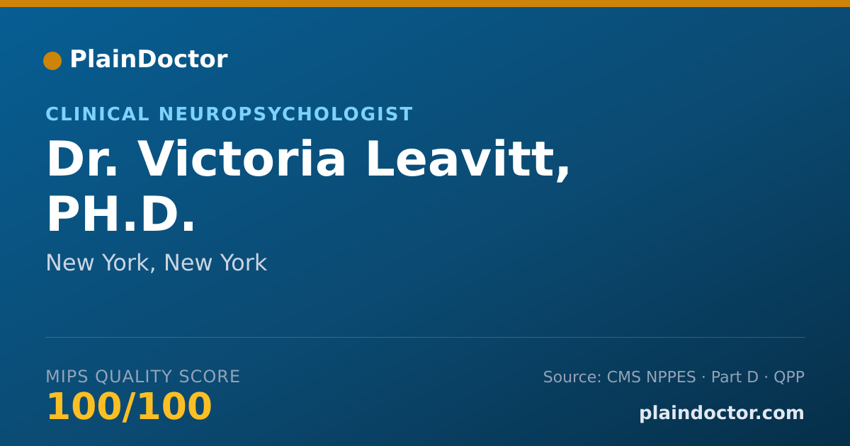 Shareable card for Victoria Leavitt, PH.D. - Clinical Neuropsychologist, New York, NY