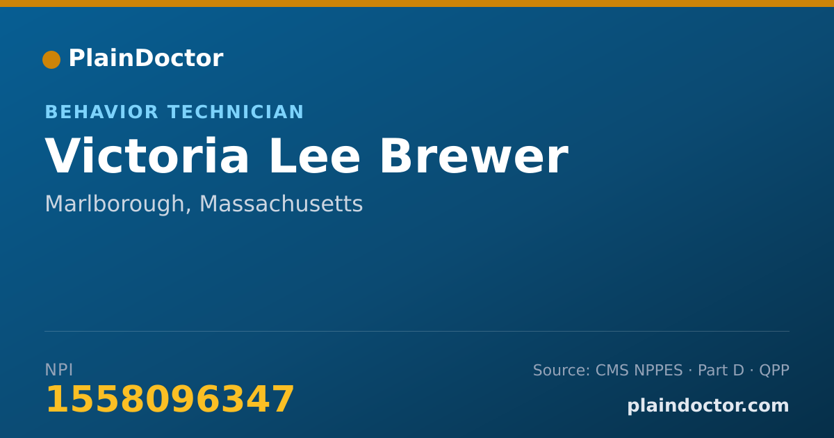 Shareable card for Victoria Lee Brewer - Behavior Technician, Marlborough, MA