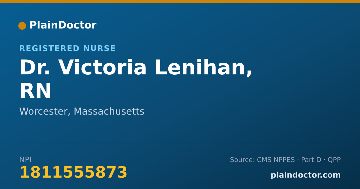 Shareable card for Victoria Lenihan, RN - Registered Nurse, Worcester, MA