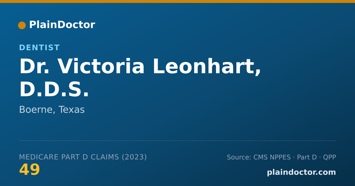 Shareable card for Victoria Leonhart, D.D.S. - Dentist, Boerne, TX